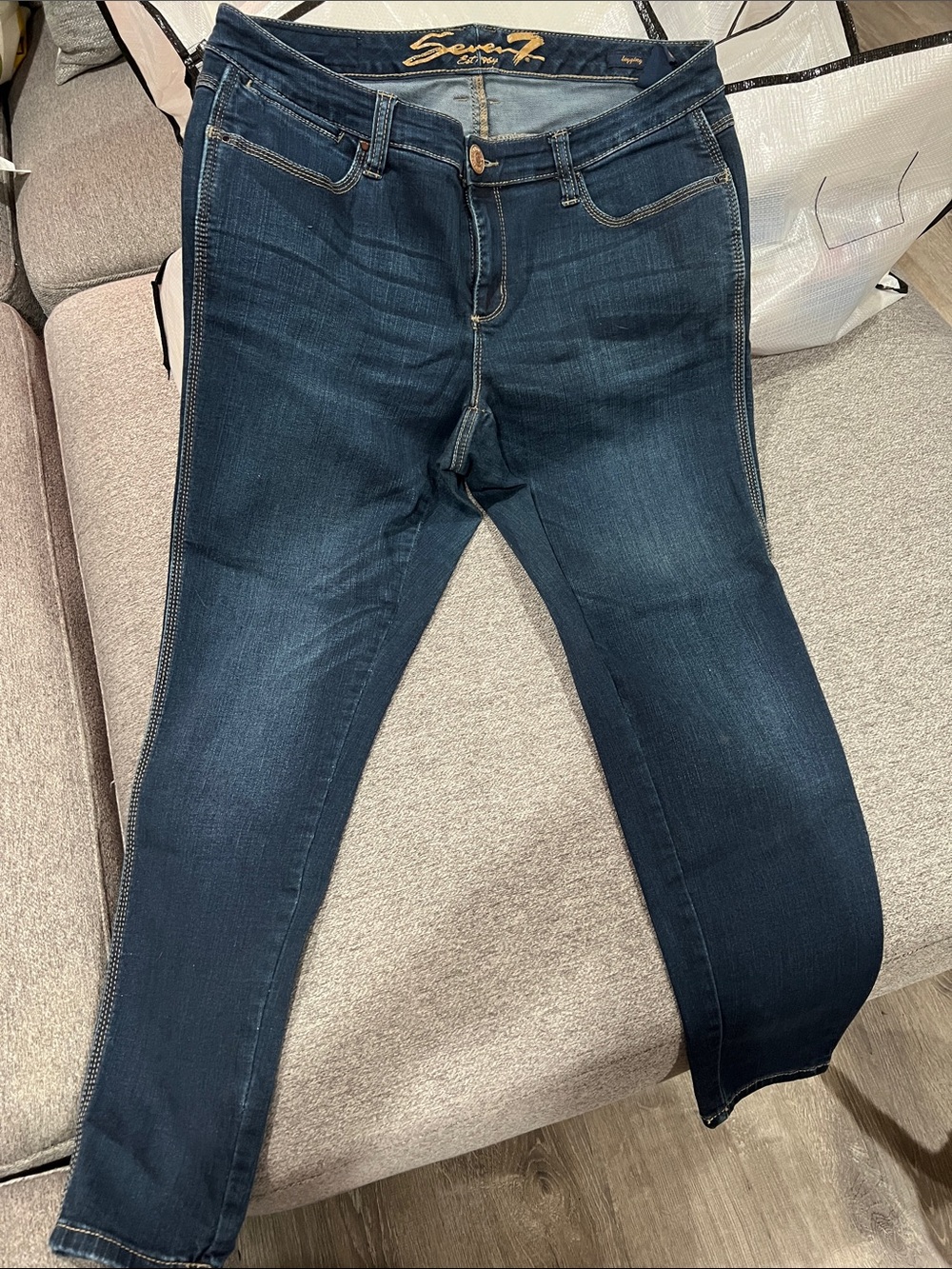 Vintage Seven7 Indigo Stretch leggings luxe Jeans Size 14